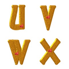 Abc,gold,gezackt,3D
