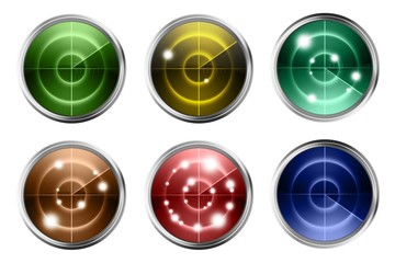 Colorful Radars Isolated