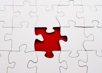 Fototapeta premium blank jigsaw puzzle missing piece