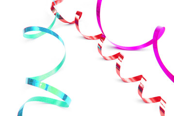 serpentine confetti isolated in white