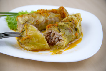 Cabbage rolls closeup