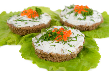 Delicious canapes close-up