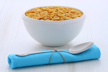 Healthy corn flakes breakfast
