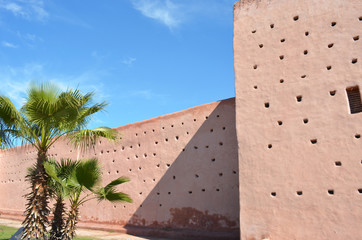 Remparts Marrakech et palmiers
