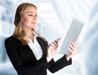 Business lady with touch pad