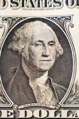 Portrait of Washington on the dollar used as background