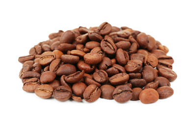 Coffee beans isolated on white