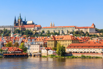 View on Hradcany and Prague castle with St. Vitus cathedral