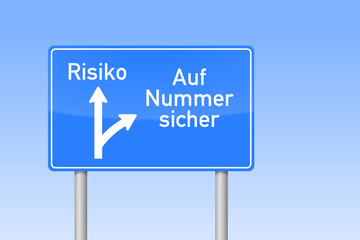 verkehrszeichen viereckig auf nummer sicher risiko I