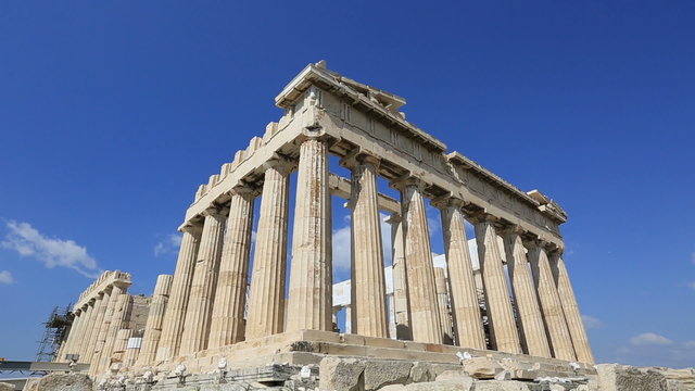time lapse Ancient Acropolis in Athens Greece