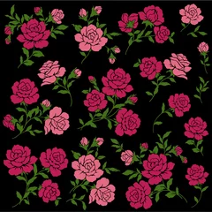 Wandcirkels tuinposter roos patroon © daicokuebisu