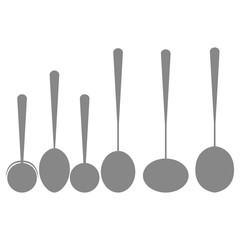 Icons Of Silhouettes Of Kitchen Spoons Isolated