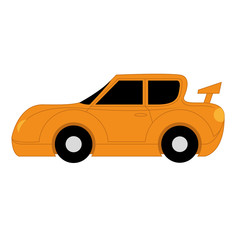 Fototapeta premium Vector Cartoon Simple Car On White Background