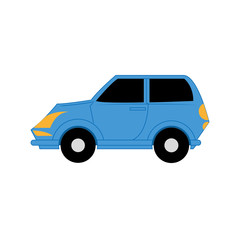 Vector Cartoon Simple Car On White Background