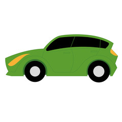 Vector Cartoon Simple Car On White Background