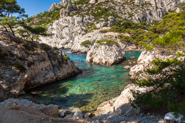 Calanques near Marseille and Cassis in south of France