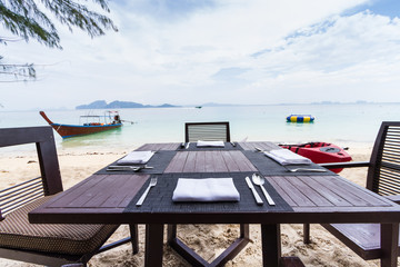dining table on the beach