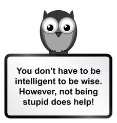 Monochrome comical how to be wise sign