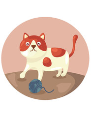 cute cat playing yarns