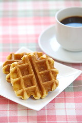 tasty fresh and unhealthy belgian sugar waffles