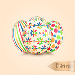 Easter eggs with colorful patterns