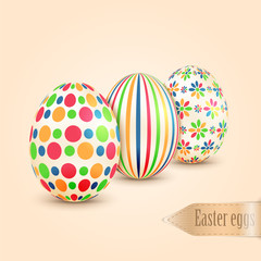 Easter eggs with colorful patterns