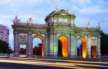 Fototapeta premium Gate of Toledo in evening. Madrid