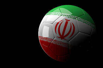Iran soccer ball on dark background