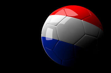 Netherlands soccer ball on dark background