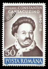 Stamp printed in Romania, portrait of Constantin Cantacuzino