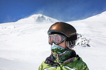 Portrait of a female snowboarder