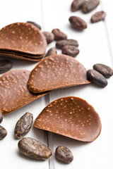 chocolate chips with cocoa beans