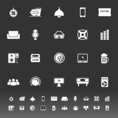 Home theater icons on gray background