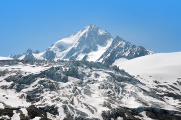 The view of massive Mont Blanc, France
