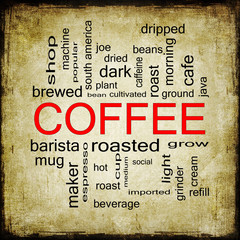 Grunge Coffee Word Cloud Concept