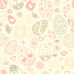 Seamless pattern of Easter eggs