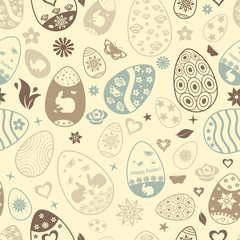 Seamless pattern of Easter eggs