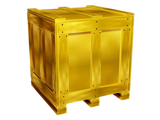 golden shipping box