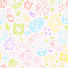 Seamless pattern of Easter eggs