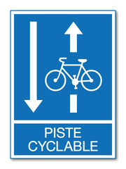 Panneau piste cyclable.