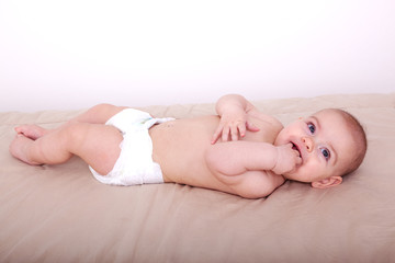 Baby in diapers