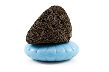 Blaue Seife mit Bimsstein