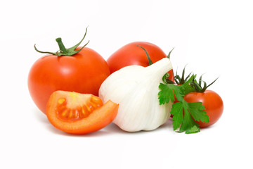 Tomatoes isolated on white background