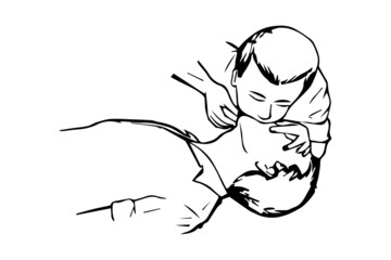 Mund-zu-Mund-Beatmung Vektor