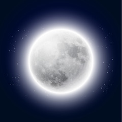 Fototapeta premium Full moon in the night sky