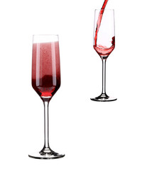Two glass with red sparkling wine