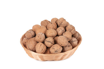 walnuts in a wicker basket