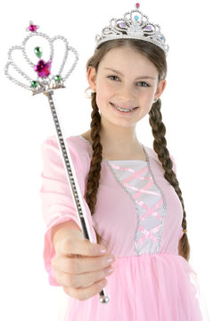 Prinzessin mit Diadem und Zauberstab
