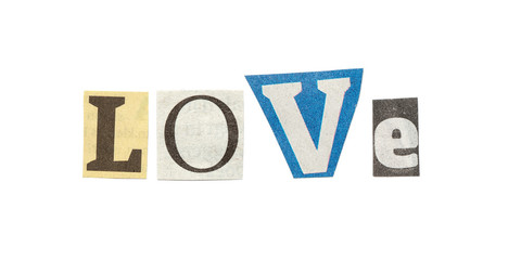 Love, Cutout Newspaper Letters