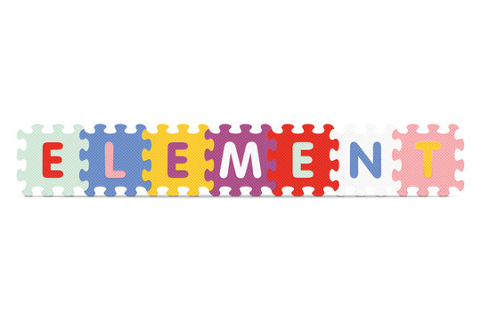 Vector "ELEMENT" written with alphabet puzzle